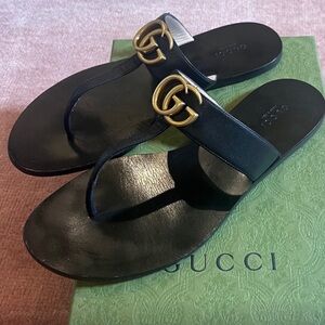 Authentic Gucci Black Marmont Sandals Size 9
